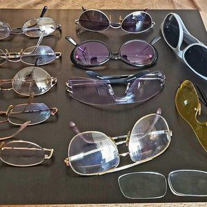 11 Pairs Prescription Eyeglasses & Sunglasses Bundle